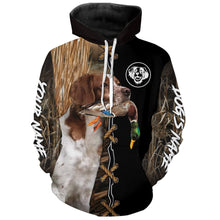 Load image into Gallery viewer, Brittany Hunting Dog Custom Name Hoodie Shirt for Hunter FSD4703