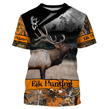 Load image into Gallery viewer, Elk hunting orange camouflage custom name shirts for hunters, Personalized elk hunting gifts FSD51