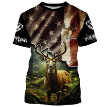 Load image into Gallery viewer, White-tailed Deer hunting American flag custom name Patriotic hunting Shirts, Hunting Gifts for hunters FSD2