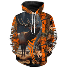 Load image into Gallery viewer, Elk hunting Orange camouflage custom Name all over print Shirts, Personalized gifts for hunter FSD1825