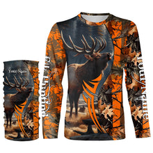 Load image into Gallery viewer, Elk hunting Orange camouflage custom Name all over print Shirts, Personalized gifts for hunter FSD1825