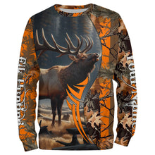 Load image into Gallery viewer, Elk hunting Orange camouflage custom Name all over print Shirts, Personalized gifts for hunter FSD1825