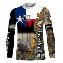 Load image into Gallery viewer, Texas Dove hunting Texas flag camo Custom Name all over print shirts, Bird hunting gifts FSD3355