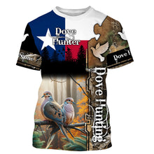 Load image into Gallery viewer, Texas Dove hunting Texas flag camo Custom Name all over print shirts, Bird hunting gifts FSD3355