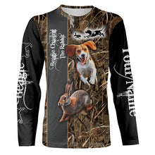 Load image into Gallery viewer, Beagle Dog Chasing the Rabbit Camo Custom Name Shirts, Rabbit Hunting Clothing FSD1044