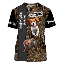 Load image into Gallery viewer, Beagle Dog Chasing the Rabbit Camo Custom Name Shirts, Rabbit Hunting Clothing FSD1044