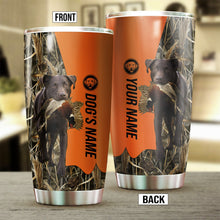 Load image into Gallery viewer, Chocolate Labrador Retriever Birds &amp; Deer shed Hunting Dog Custom name Stainless Steel Tumbler Cup FSD4286