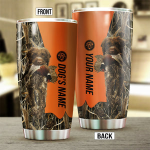 Wirehaired Pointing Griffon Birds & Deer shed Hunting Dog Custom name Stainless Steel Tumbler Cup FSD4288