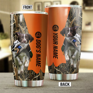 English Springer Spaniel Birds & Deer shed Hunting Dog Custom name Stainless Steel Tumbler Cup FSD4289