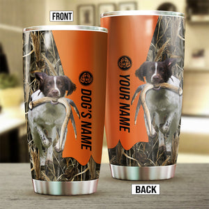 English Springer Spaniel Birds & Deer shed Hunting Dog Custom name Stainless Steel Tumbler Cup FSD4289