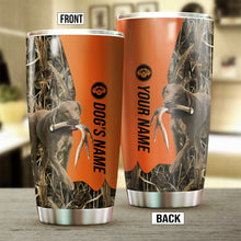 Load image into Gallery viewer, Chesapeake Bay Retriever Birds &amp; Deer shed Hunting Dog Custom name Stainless Steel Tumbler Cup FSD4292