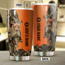 Load image into Gallery viewer, Vizsla Birds &amp; Deer shed Hunting Dog Custom name Stainless Steel Tumbler Cup FSD4297