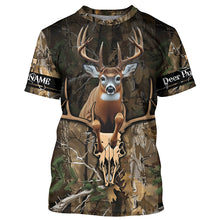 Load image into Gallery viewer, Deer Hunting Big Buck Jumping Camouflage Custom Name all over print Shirts, Deer Hunting Gifts FSD745