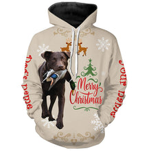 Load image into Gallery viewer, Christmas Chocolate Labrador Retriever Hunting Dog Custom Name Shirts, Gifts for Hunters FSD4611