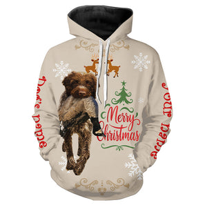 Christmas Wirehaired Pointing Griffon Hunting Dog Custom Name Shirts, Gifts for Hunters FSD4613