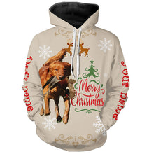 Load image into Gallery viewer, Christmas Red Golden Retriever Hunting Dog Custom Name Shirts, Gifts for Hunters FSD4615