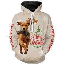 Load image into Gallery viewer, Christmas Fox Red Labrador Retriever Hunting Dog Custom Name Shirts, Gifts for Hunters FSD4616