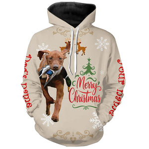 Christmas Vizsla Hunting Dog Custom Name Shirts, Gifts for Hunters FSD4617