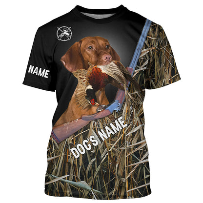 Vizsla Pheasant hunting Upland Game dogs Camo Custom Name all over print Shirts, Hoodie - FSD3811
