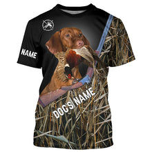 Load image into Gallery viewer, Vizsla Pheasant hunting Upland Game dogs Camo Custom Name all over print Shirts, Hoodie - FSD3811