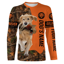 Load image into Gallery viewer, Pheasant Hunting with Dog Golden Retriever customize Name Shirts for Bird Hunter, Retriever shirt FSD4035