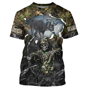 Deer Hunting Grim Reaper Camouflage Shirts for Deer Hunters, Personalized Hunting Shirts FSD761