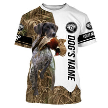Load image into Gallery viewer, Pheasant Hunting with German Shorthaired Pointer Custom Name Camo Full Printing Shirts, GSP Dog Hunting Partner FSD2661