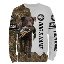 Load image into Gallery viewer, Duck Hunting with Labrador Retriever Dog Custom Name Camo Full Printing Shirts, Chocolate Lab Hunting Partner FSD2669