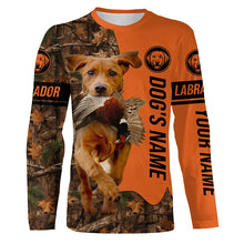 Load image into Gallery viewer, Pheasant Hunting with Dog Fox red Labs Customize Name Shirts for Bird Hunter, pheasant hunter FSD4036