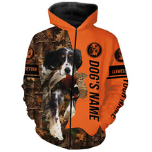 Load image into Gallery viewer, Pheasant Hunting with Dog Llewellin Setter Customize Name Shirts for Bird Hunter, pheasant hunter FSD4039