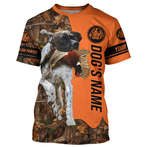 Pheasant Hunting with Dog English Pointer Customize Name Shirts for Bird Hunter, pheasant hunter FSD4041