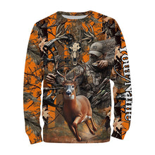 Load image into Gallery viewer, Deer Bow Hunting Orange camouflage Custom Name Shirts, Personalized Deer Hunting Clothes FSD352