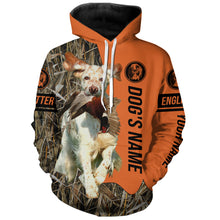 Load image into Gallery viewer, English Setter (orange and white) Hunting Dog Customized Name Shirts for Hunters, Bird Hunting FSD4233