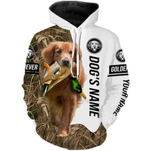 Load image into Gallery viewer, Duck Hunting with Red Golden Retriever Dog Custom Name Camo Full Printing Shirts, Hoodie FSD3588