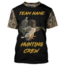 Load image into Gallery viewer, Duck Hunting Crew with Deutsch Drahthaar Dog Waterfowl Camo Shirts, Duck Hunting Shirts for Team FSD4535