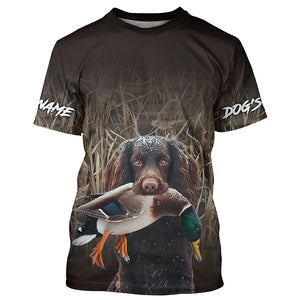 Duck Hunting Waterfowl Camo Boykin Spaniel Dog Shirts, Personalized Duck Hunting clothes FSD4545