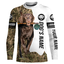 Load image into Gallery viewer, Dog with Fishing Rod Best water dogs chocolate Lab custom Name UV protection Shirts, Fishing gift FSD3881