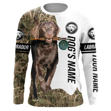 Load image into Gallery viewer, Dog with Fishing Rod Best water dogs chocolate Lab custom Name UV protection Shirts, Fishing gift FSD3881