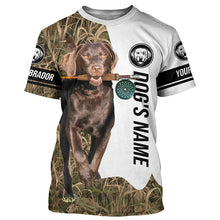 Load image into Gallery viewer, Dog with Fishing Rod Best water dogs chocolate Lab custom Name UV protection Shirts, Fishing gift FSD3881