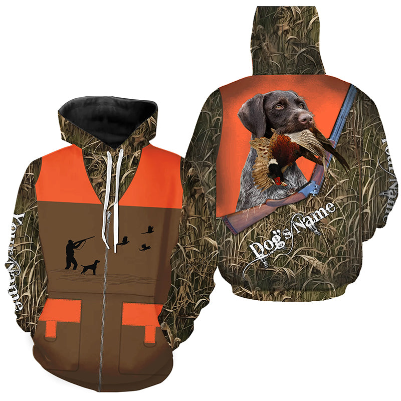 Custom Name German wirehaired pointer Dog Pheasant Upland Hunting Vest shirt for Men FSD3988