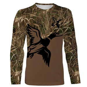 Duck Hunting Waterfowl Camo Customized Name Shirts for Adult and Kid, Personalized Duck Hunting Gifts FSD2686