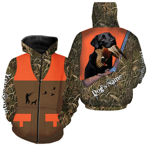 Black Labs Pheasant hunting Dog Custom name all over print Vest Shirt for Pheasant hunter, Bird hunter FSD3994