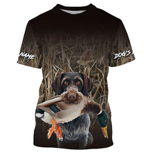 Load image into Gallery viewer, Duck Hunting Waterfowl Camo Deutsch Drahthaar Dog Shirts, Personalized Duck Hunting clothes FSD4542