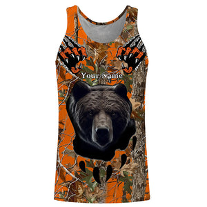 Bear Hunting orange Camouflage custom Name all over print Shirts, Bear hunting Shirt, gift for Hunter FSD228