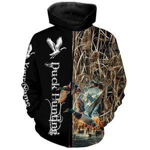 Duck Hunting Waterfowl Camo Custom Name Shirts for Men and Kid, Personalized Duck hunters gifts FSD373