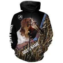 Load image into Gallery viewer, Brittany Dog Pheasant Hunting custom Name T-shirt, Long sleeves, Hoodie for Upland Bird Hunters FSD3917