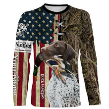 Load image into Gallery viewer, German Shorthaired Pointer Hunting Bird Dog Duck Hunter American flag full printing shirt, Hoodie FSD3261