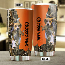 Load image into Gallery viewer, Beagle Birds &amp; Deer shed Hunting Dog Custom name Stainless Steel Tumbler Cup FSD4320