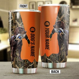 Boykin Spaniel Birds & Deer shed Hunting Dog Custom name Stainless Steel Tumbler Cup FSD4323