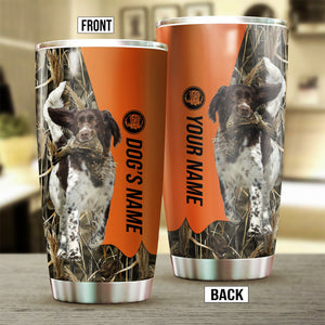 Small Munsterlander Birds & Deer shed Hunting Dog Custom name Stainless Steel Tumbler Cup FSD4326